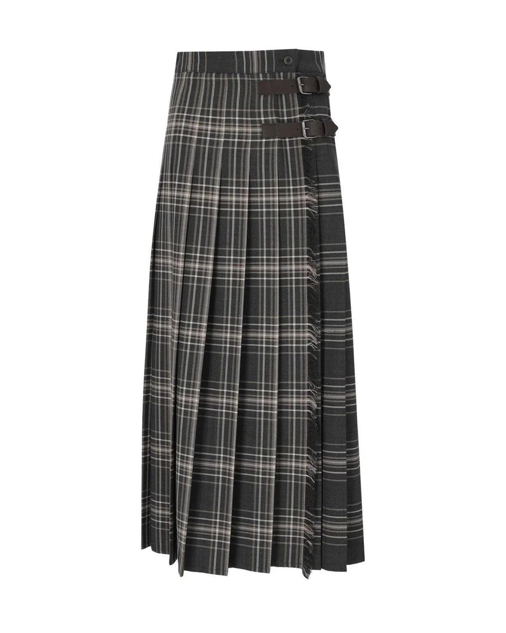 Weekend by Maxmara Gray Prisma Tartan Skirt