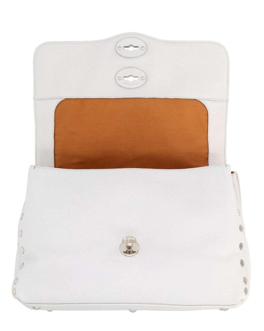 Zanellato White Leather Top Handle Satchel Bag