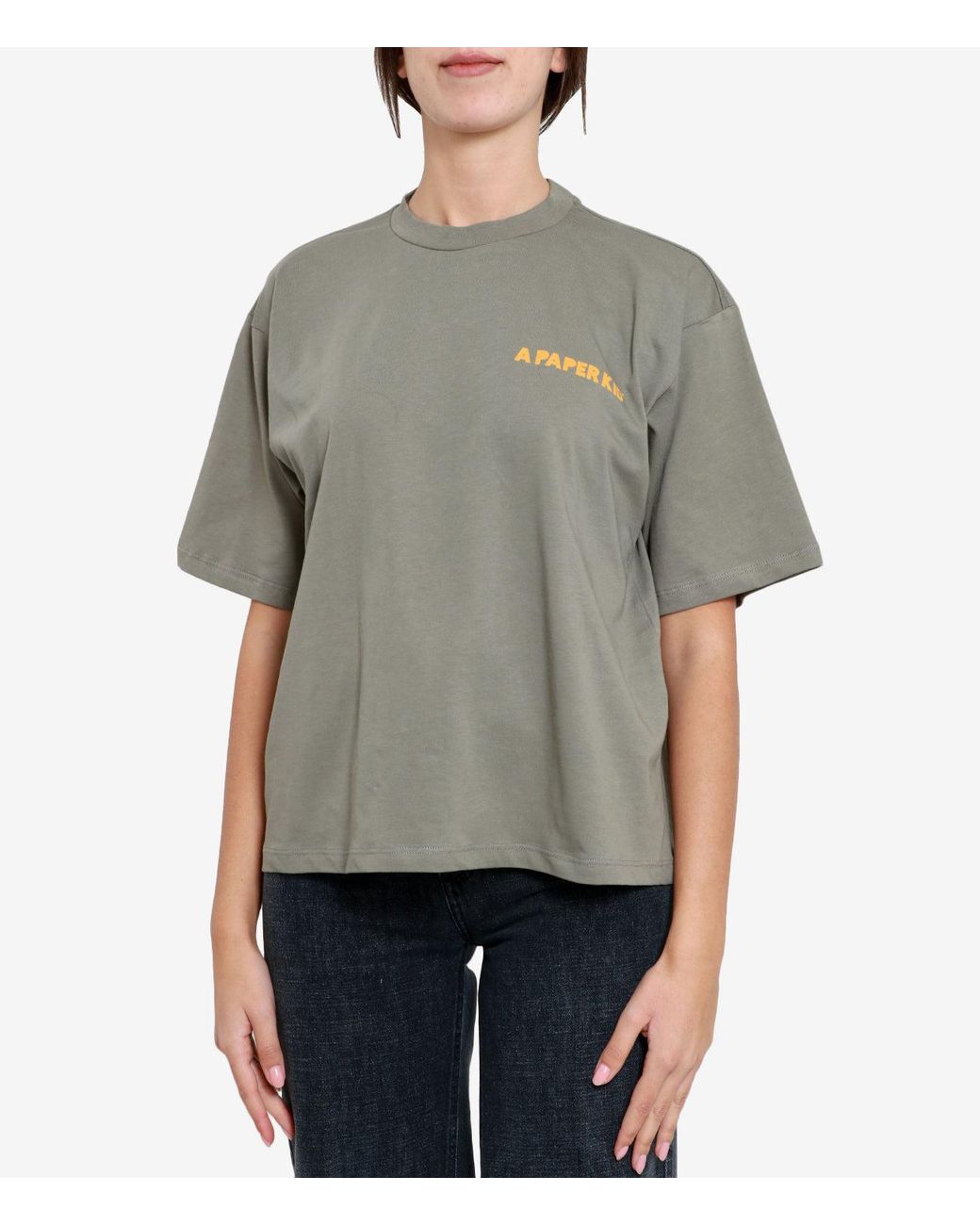 A PAPER KID Gray T Shirts And Polos