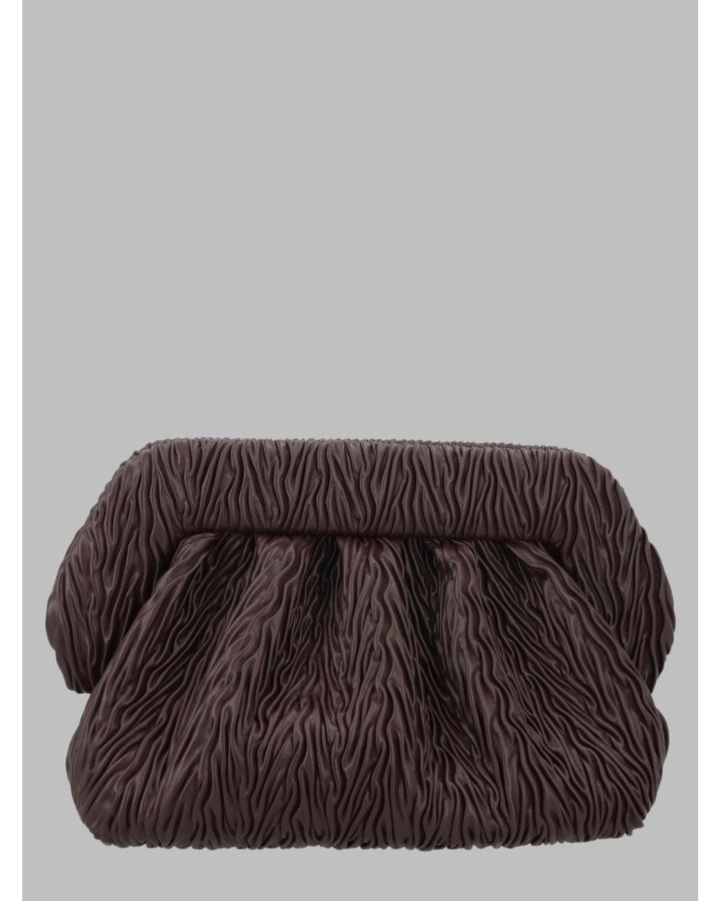 THEMOIRÈ Brown Borsa "Bios" Large Arricciata