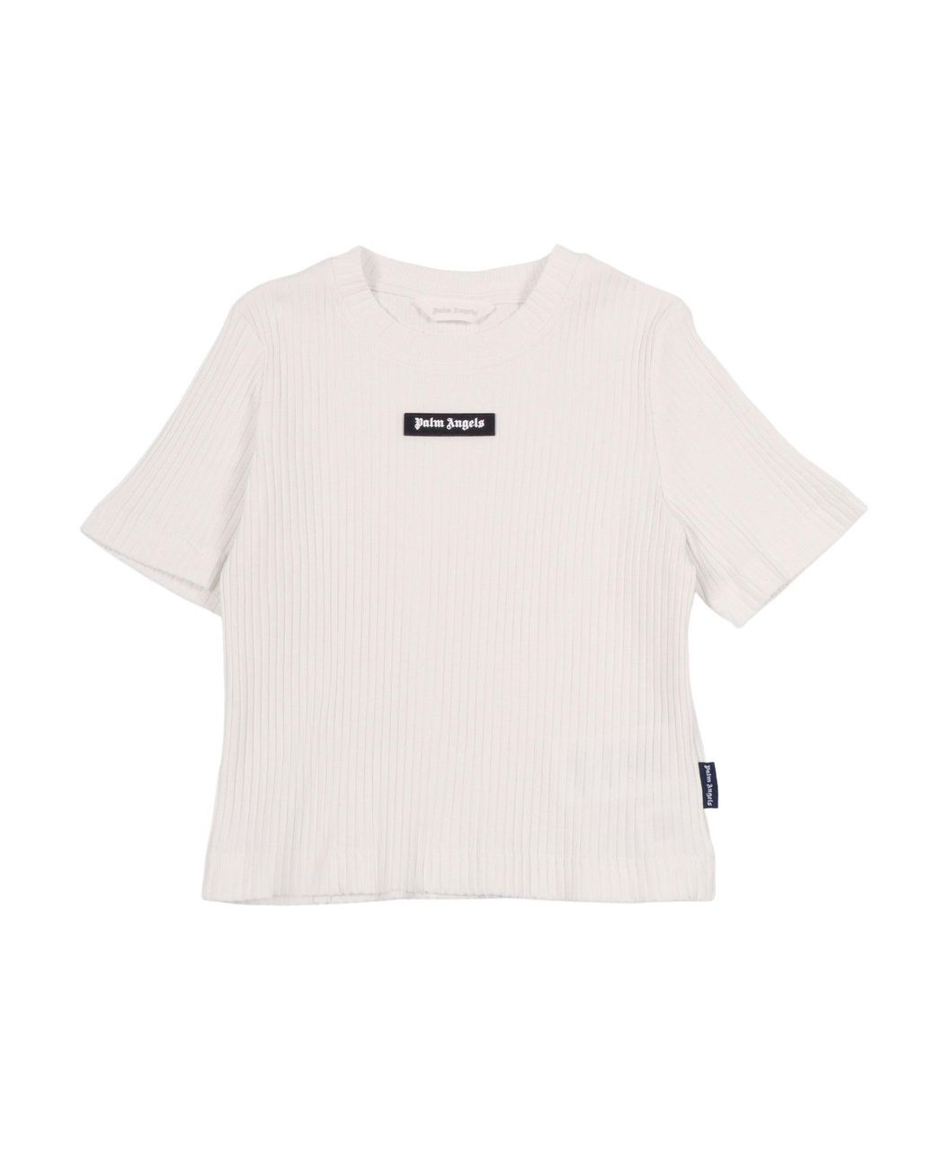 Palm Angels White Logo Rib Baby Tee S/S Girl for men