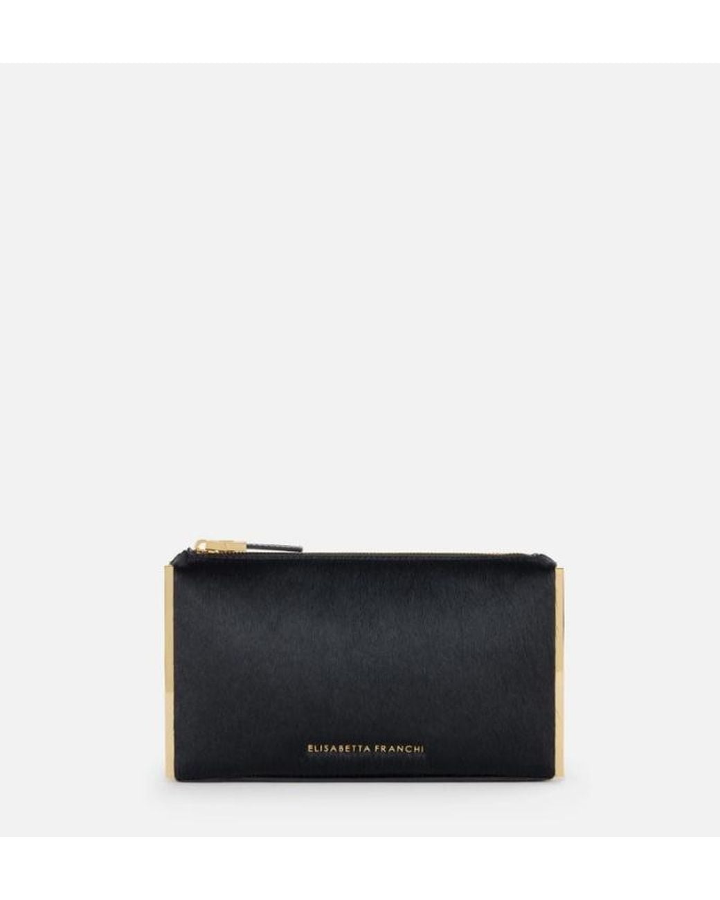 Elisabetta Franchi Black Cowhide Clutch Bag