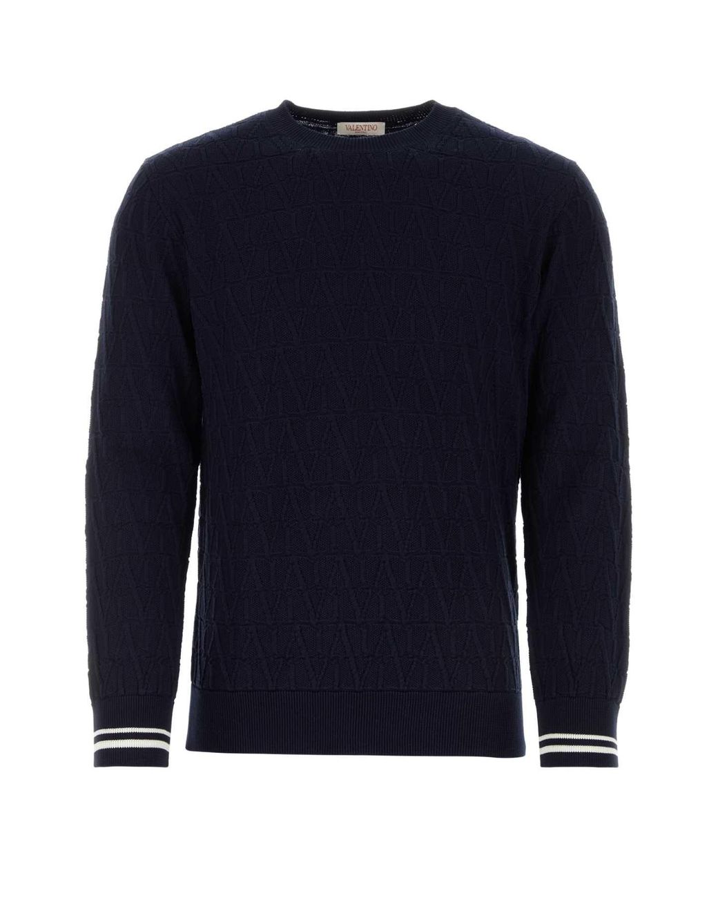 Valentino Garavani Blue Dark Cotton Sweater for men