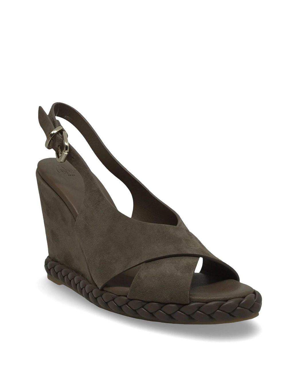 Castaner Brown Braided Wedge-Heel Sandals