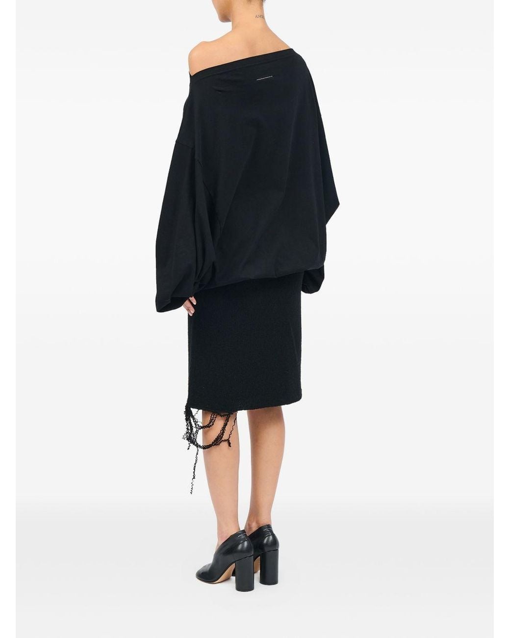 MM6 by Maison Margiela Black Cotton Oversized Top