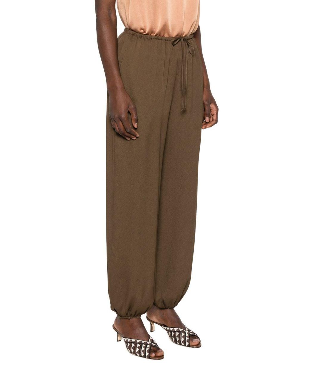 Forte_forte Brown Silk Blend Trousers