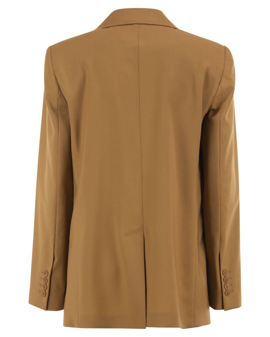 Max Mara Brown Maxmara Studio Mstassenzi – Pure Virgin Wool Single-Breasted Blazer