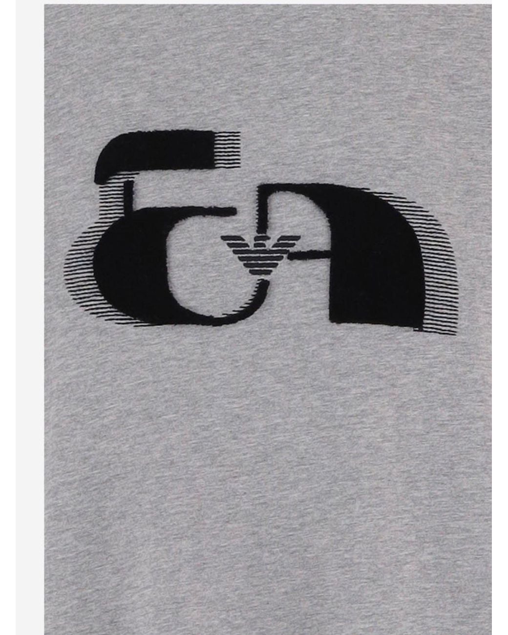 Emporio Armani Gray Cotton T Shirt With Logo