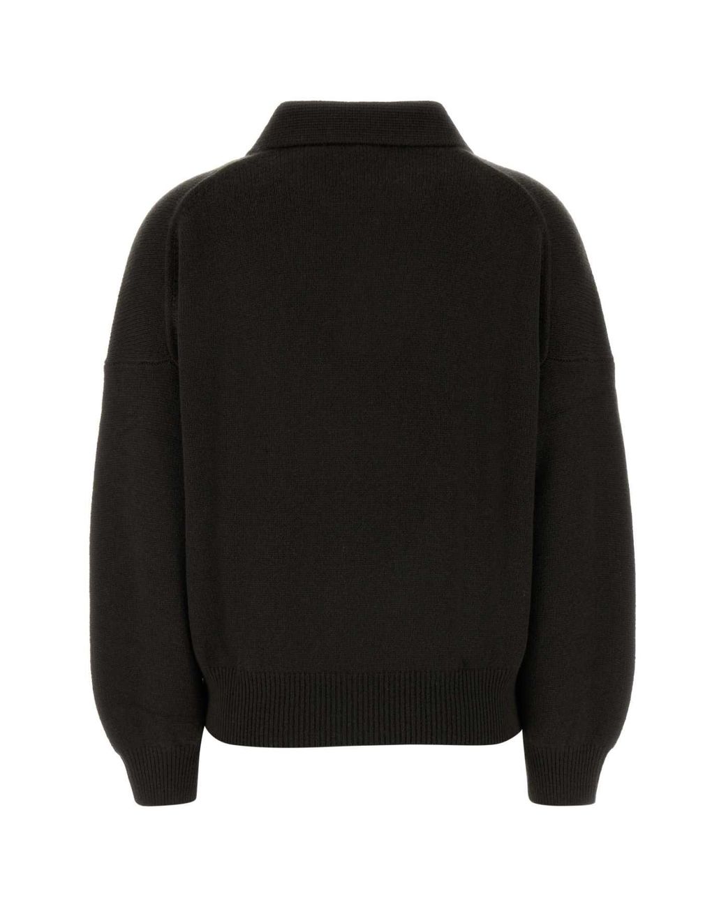 Lisa Yang Black Dark Cashmere Etta Polo Shirt