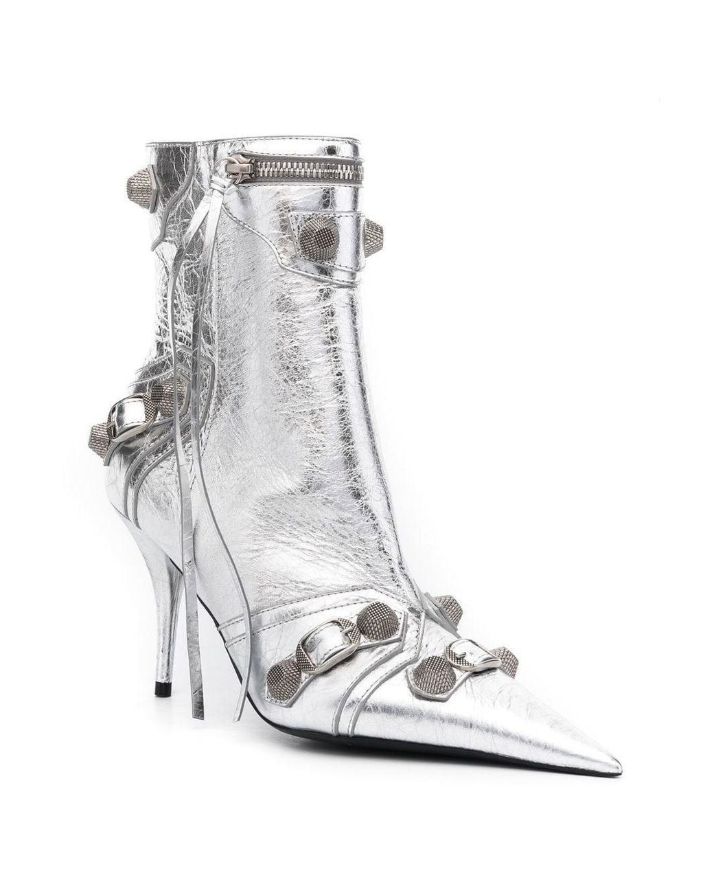 Balenciaga White Le Cagole Leather Boots