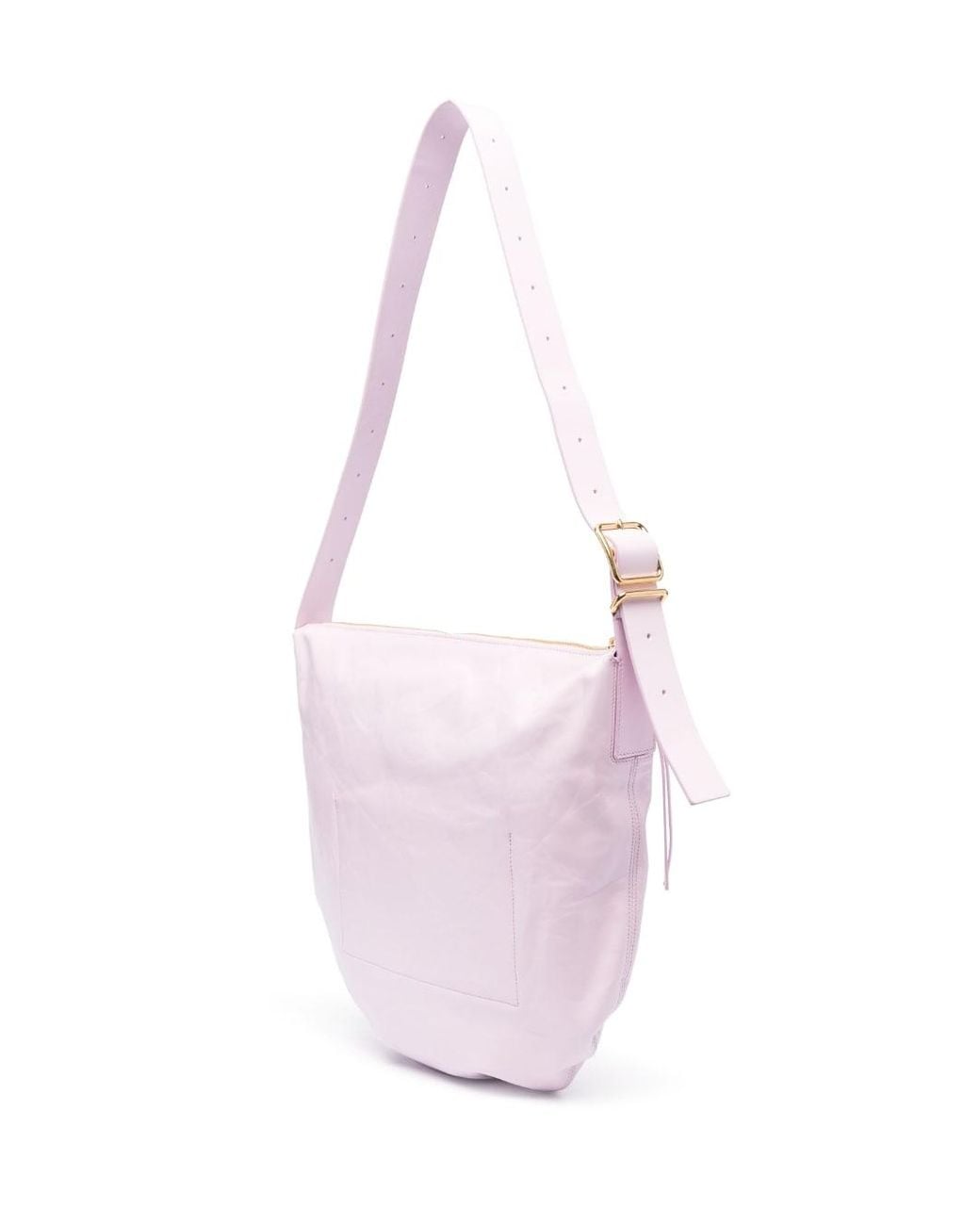 Jil Sander Pink Crinkled Leather Shoulder Bag