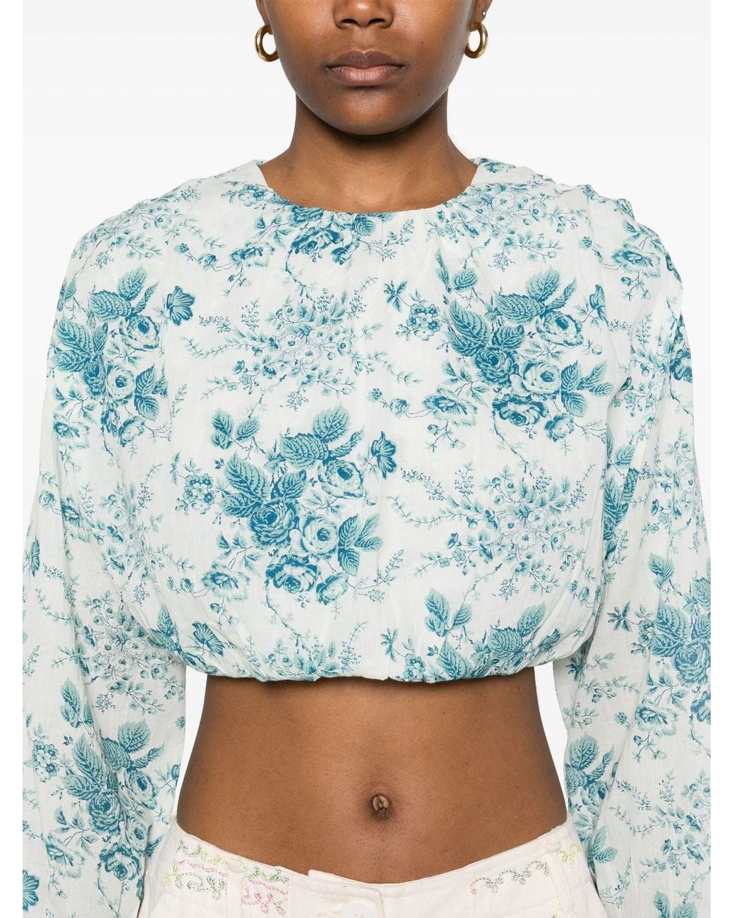 Antik Batik Blue Cinz Crop Top Clothing