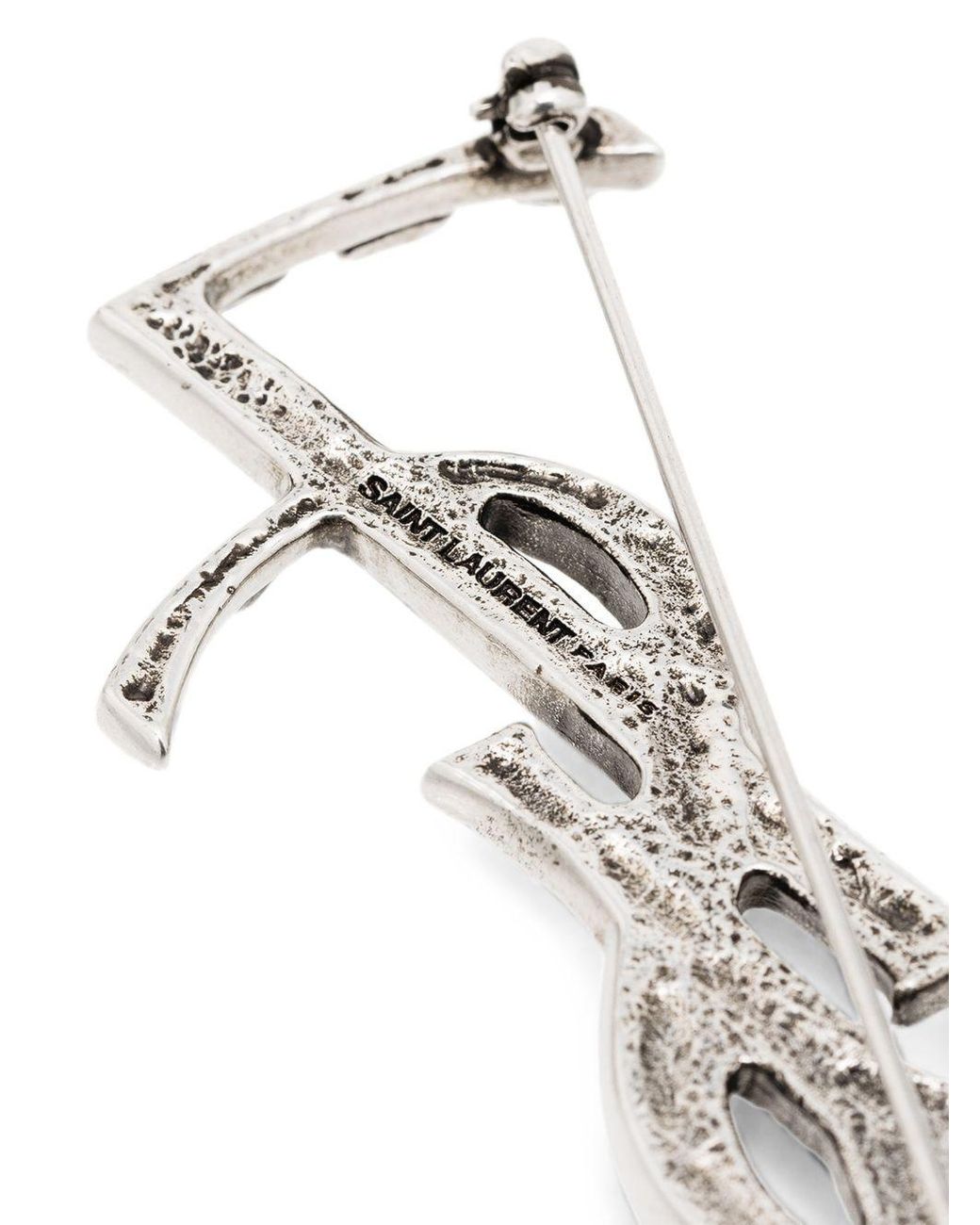 Saint Laurent White Cassandre Brooch