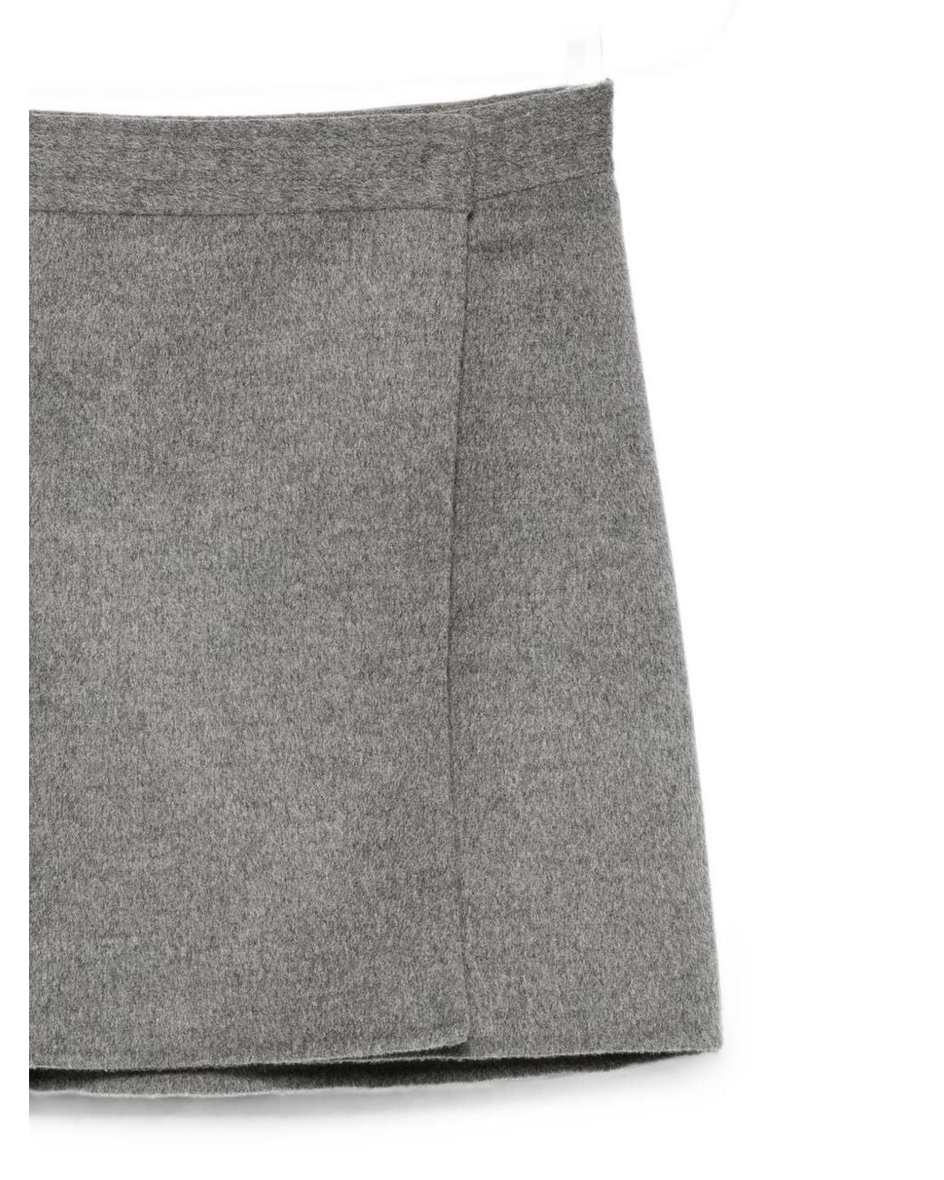 Semicouture Gray June Wool Skirt