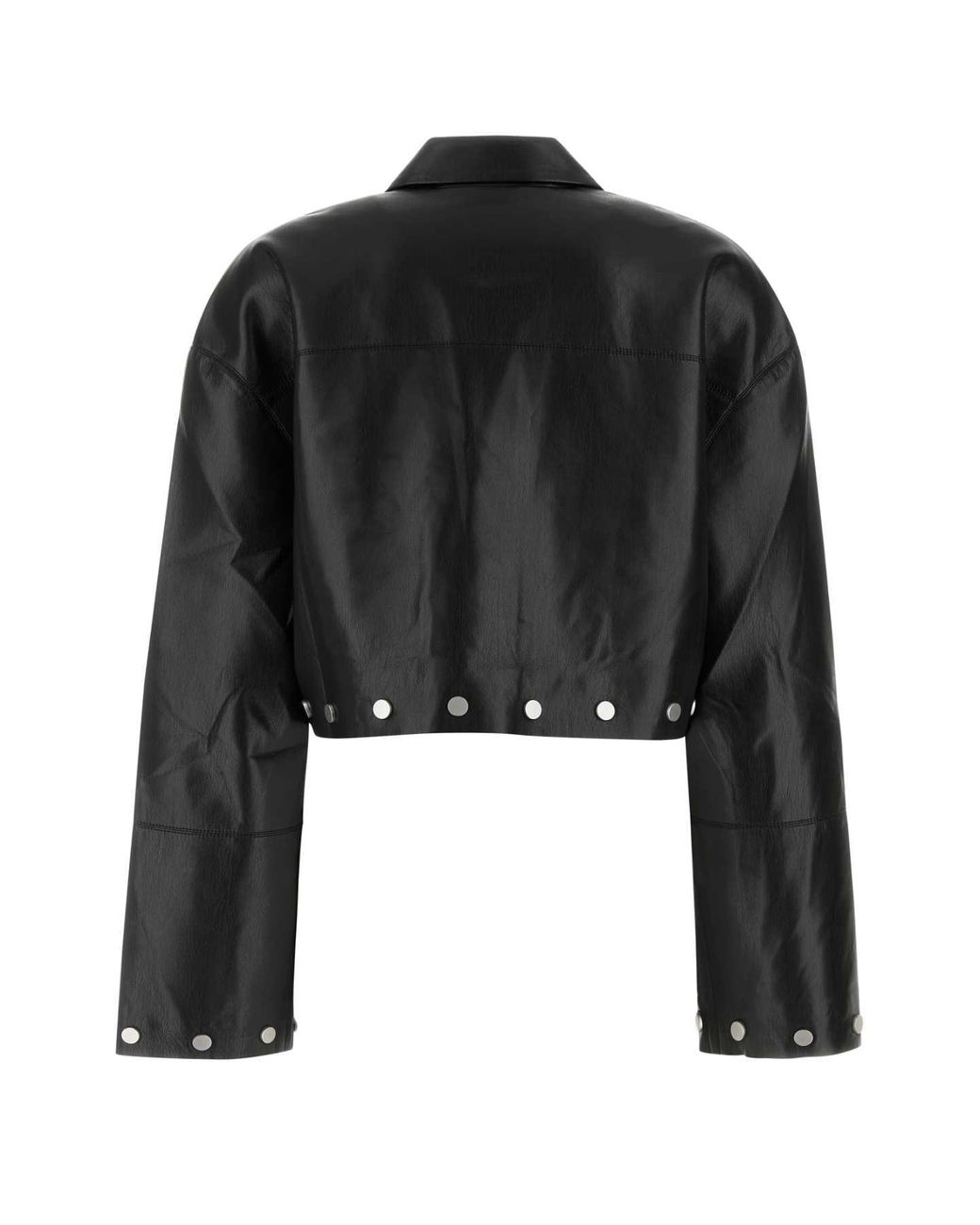 Nanushka Black Synthetic Leather Kassie Shirt