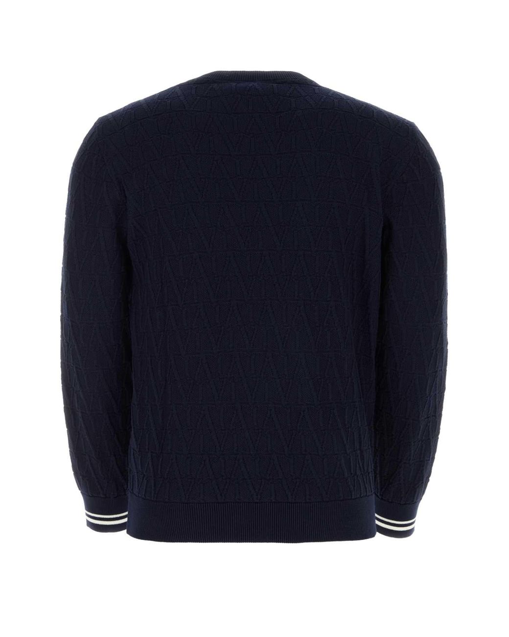 Valentino Garavani Blue Dark Cotton Sweater for men