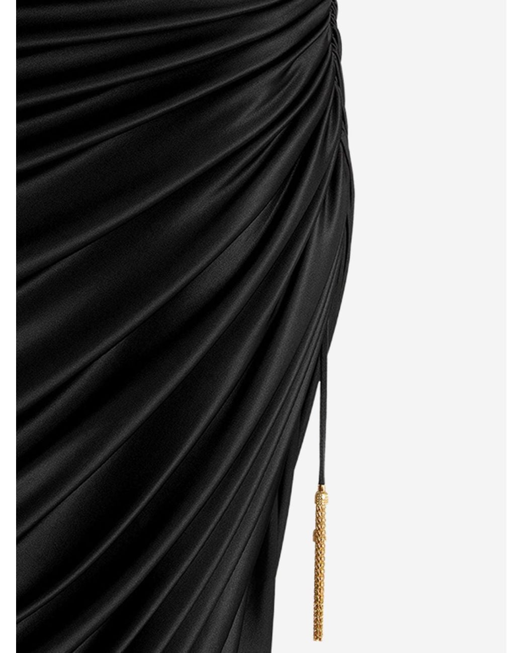 Balmain Black Midi Skirt With Slit