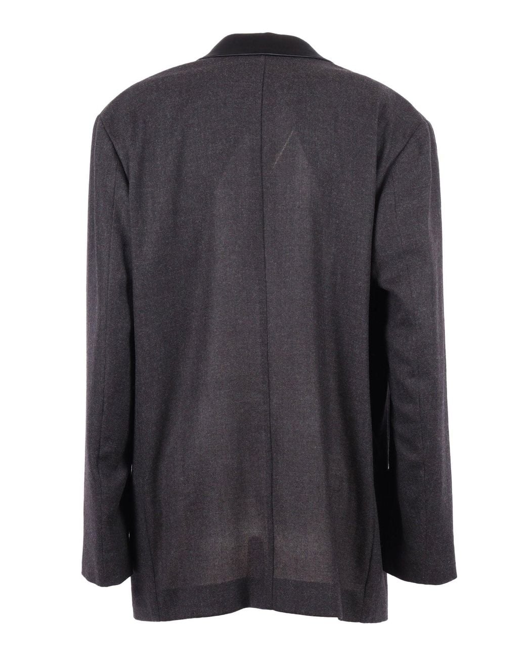 Alberta Ferretti Black Double-Breasted Virgin Wool Jacket With Satin Lapel