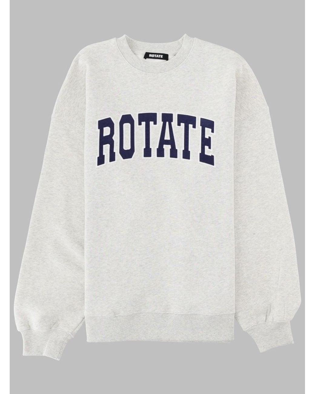 ROTATE BIRGER CHRISTENSEN Gray Graphic Oversized Crewneck Sweatshirt