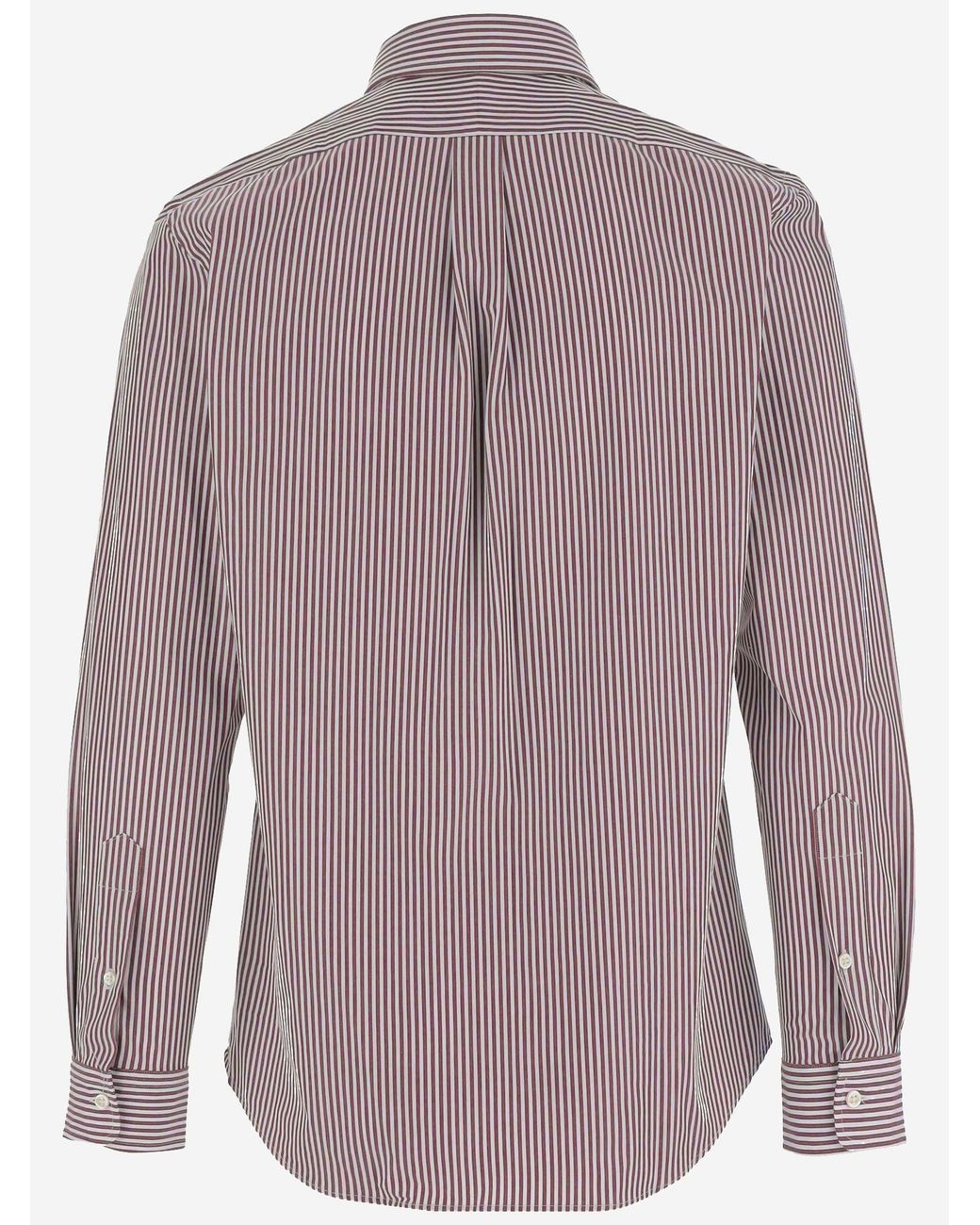 Polo Ralph Lauren Purple Stretch Cotton Striped Shirt