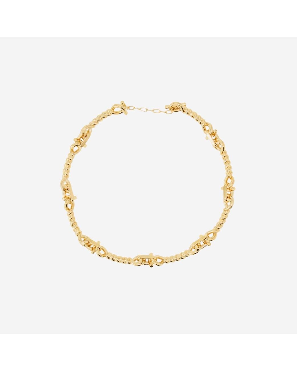 Ferragamo Metallic Necklace Torchon Hook-Tone Brass