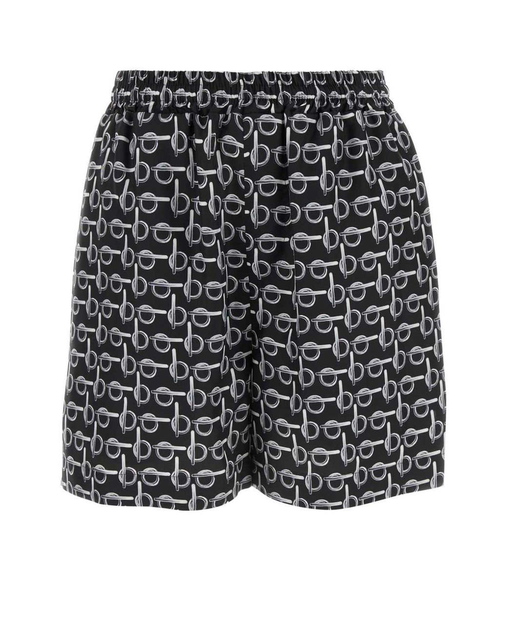 Burberry Black Monogram Silk Shorts