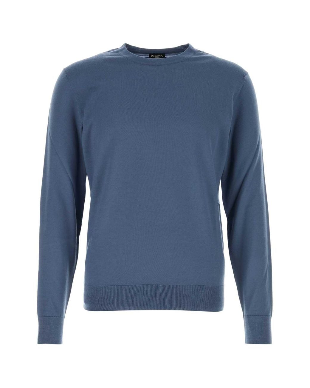 Zegna Blue Crew Neck Sweater for men
