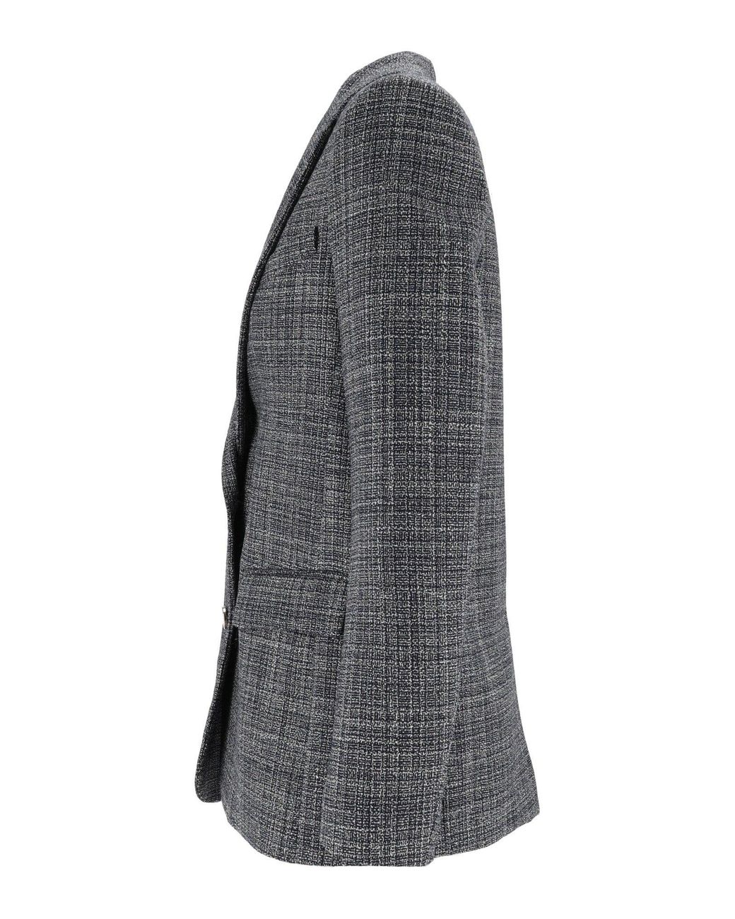 Fabiana Filippi Gray Night Drawstring Mélange Blazer