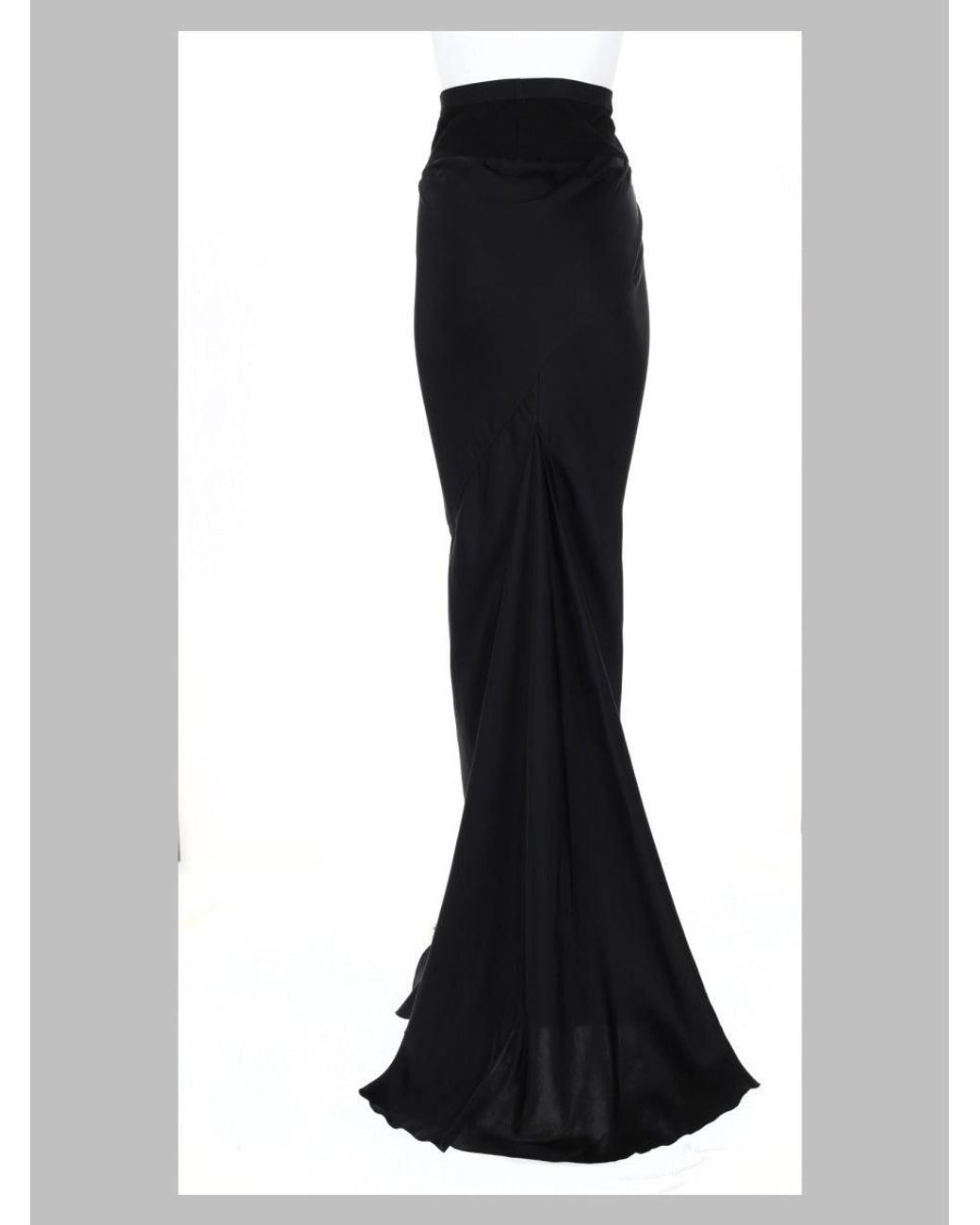 Rick Owens Black Ribbed Waist Maxi Skirt
