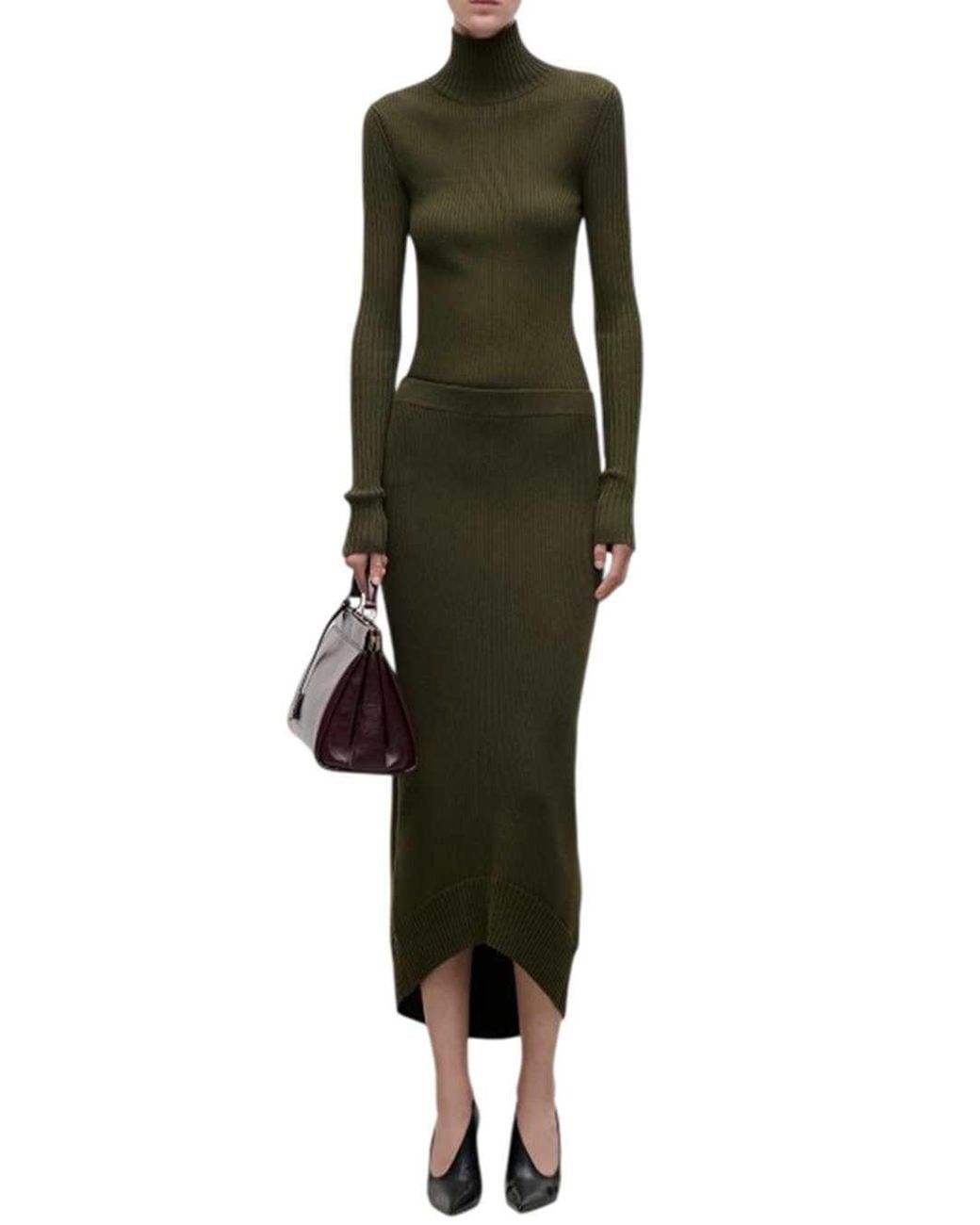 Victoria Beckham Green High-Neck Sweater