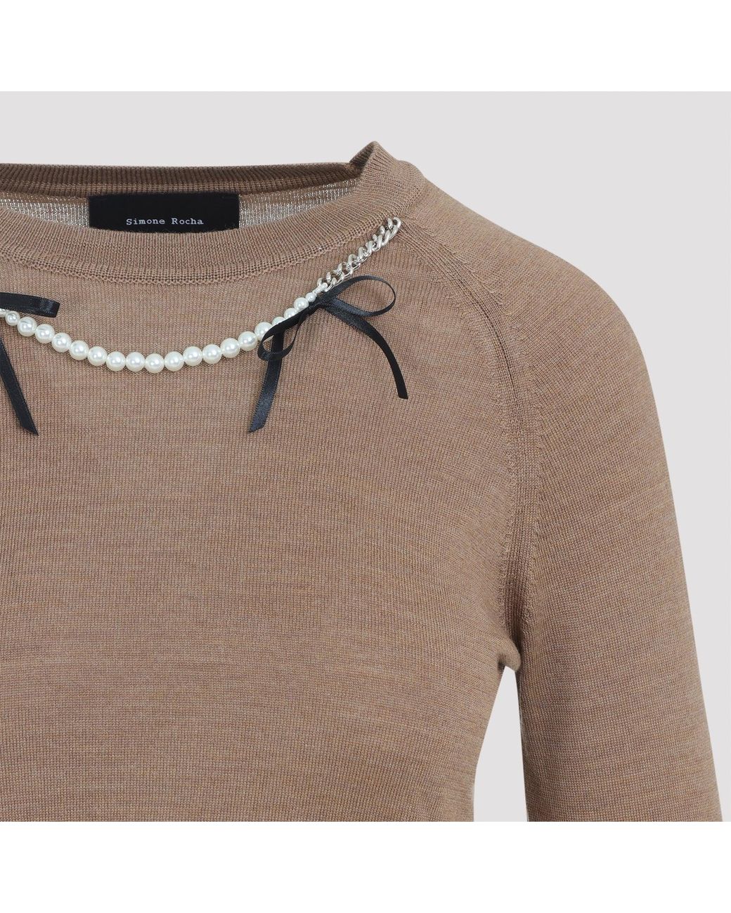 Simone Rocha Brown Classic Long Sleeve Jumper W/ Emb