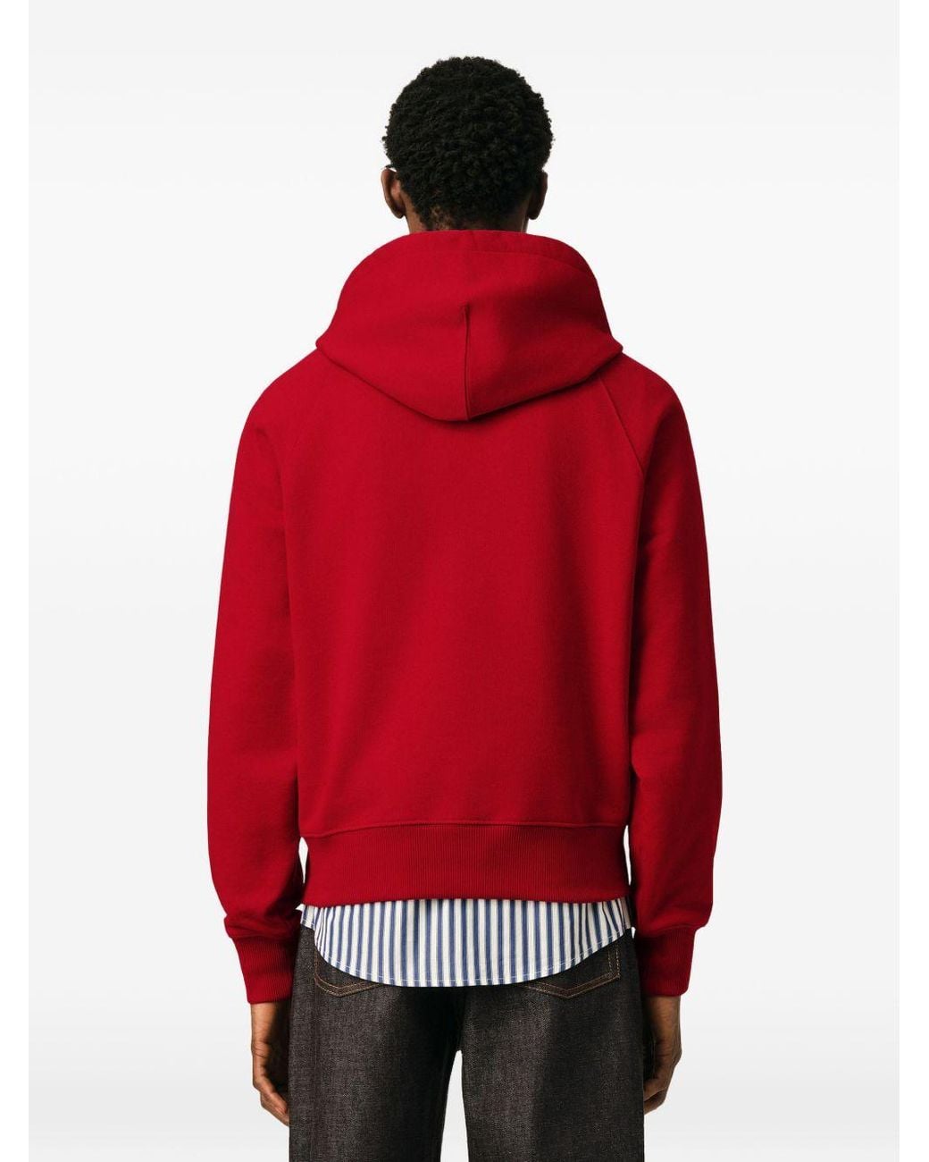 AMI Red Logo Cotton Hoodie