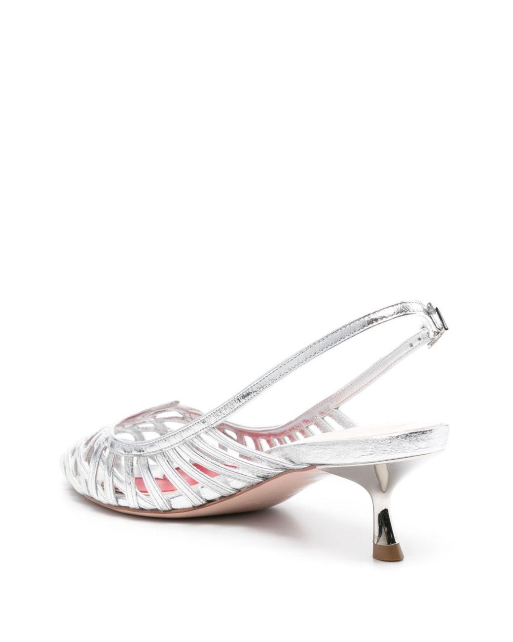 Roger Vivier White I Love Vivier Leather Slingback Pumps
