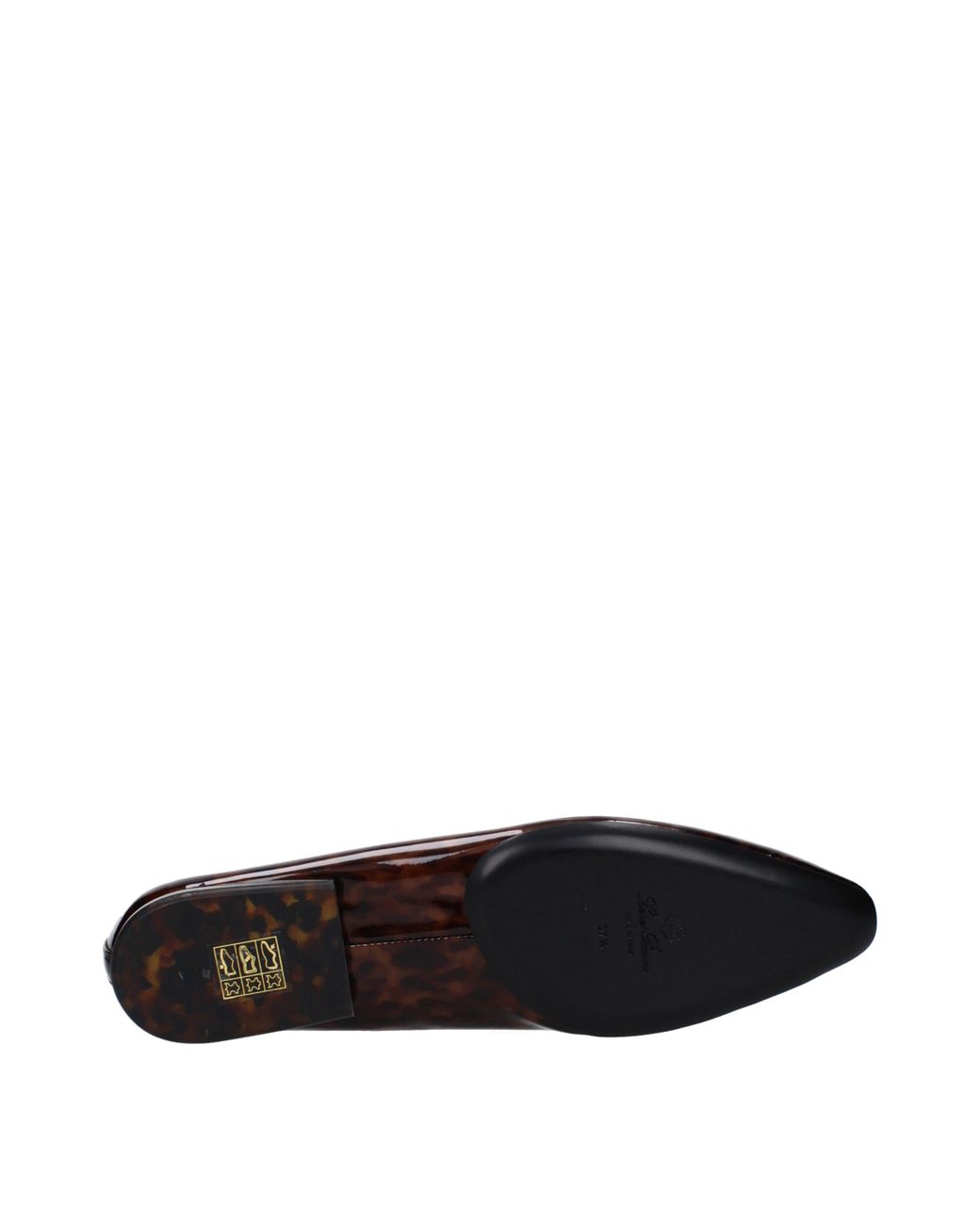 Loro Piana Brown Primula Damens Braune Ballerinas aus Lackleder