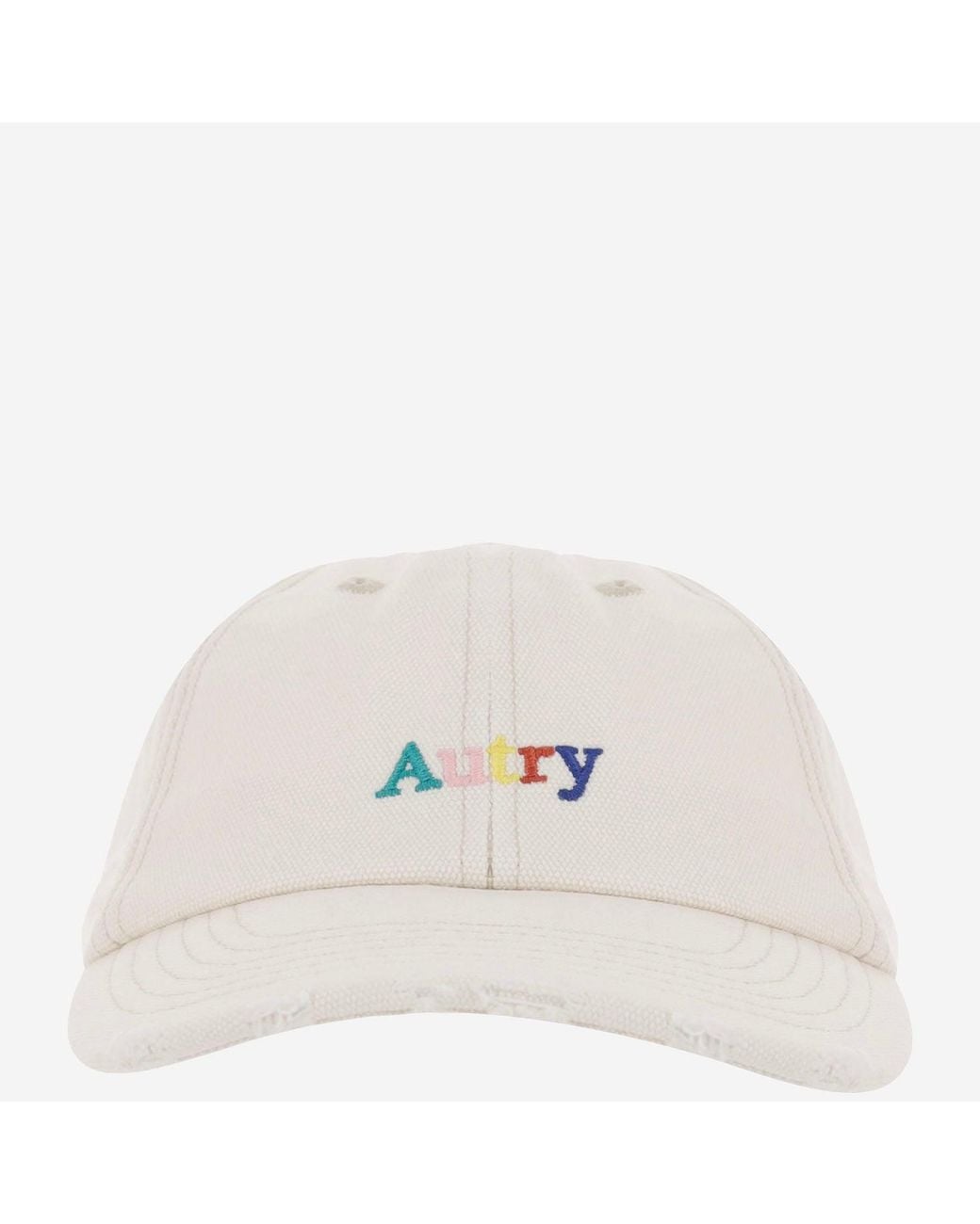 Autry White Cotton Baseball Cap With Logo