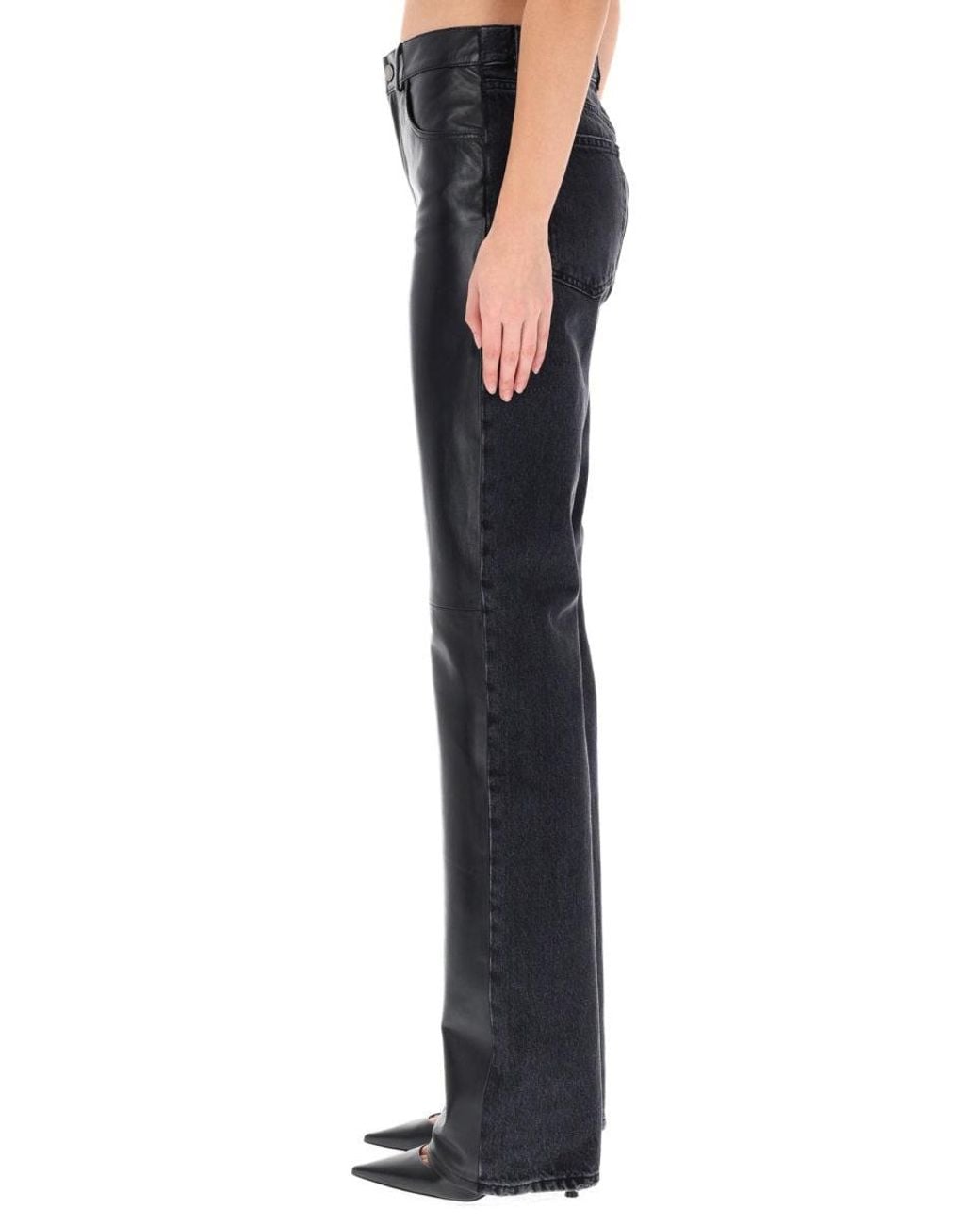 Haikure Blue "Star Denim & Leather" Pants