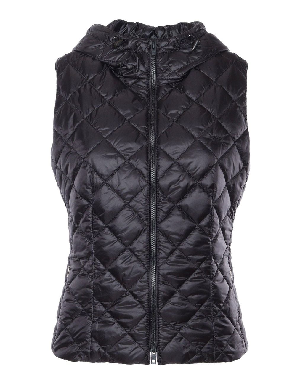 Fay Black Gilet Trapunta Con Cappuccio