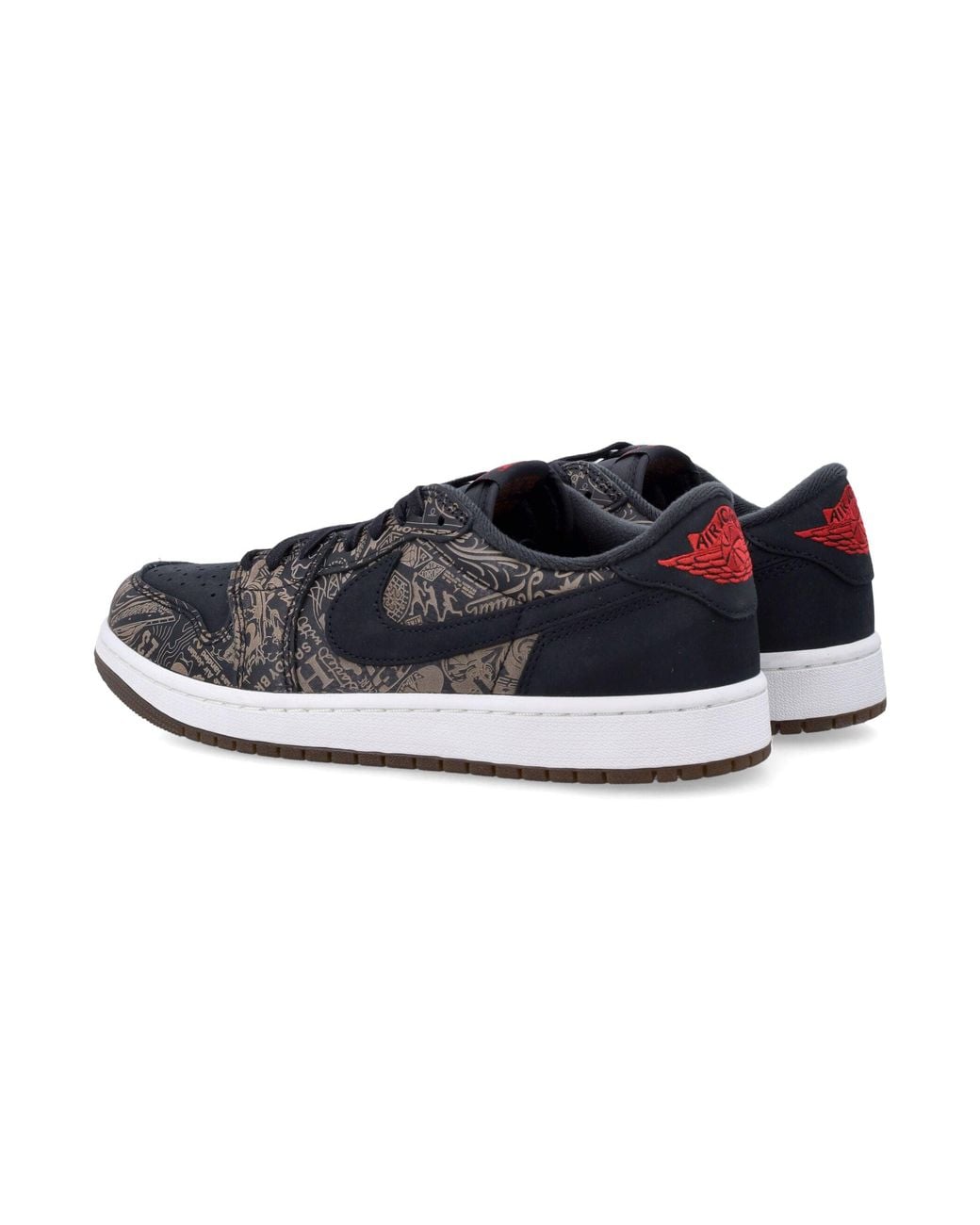 Nike Black Jordan Air Jordan 1 Low Og Laser-Graphic Premium Leather Sneakers for men