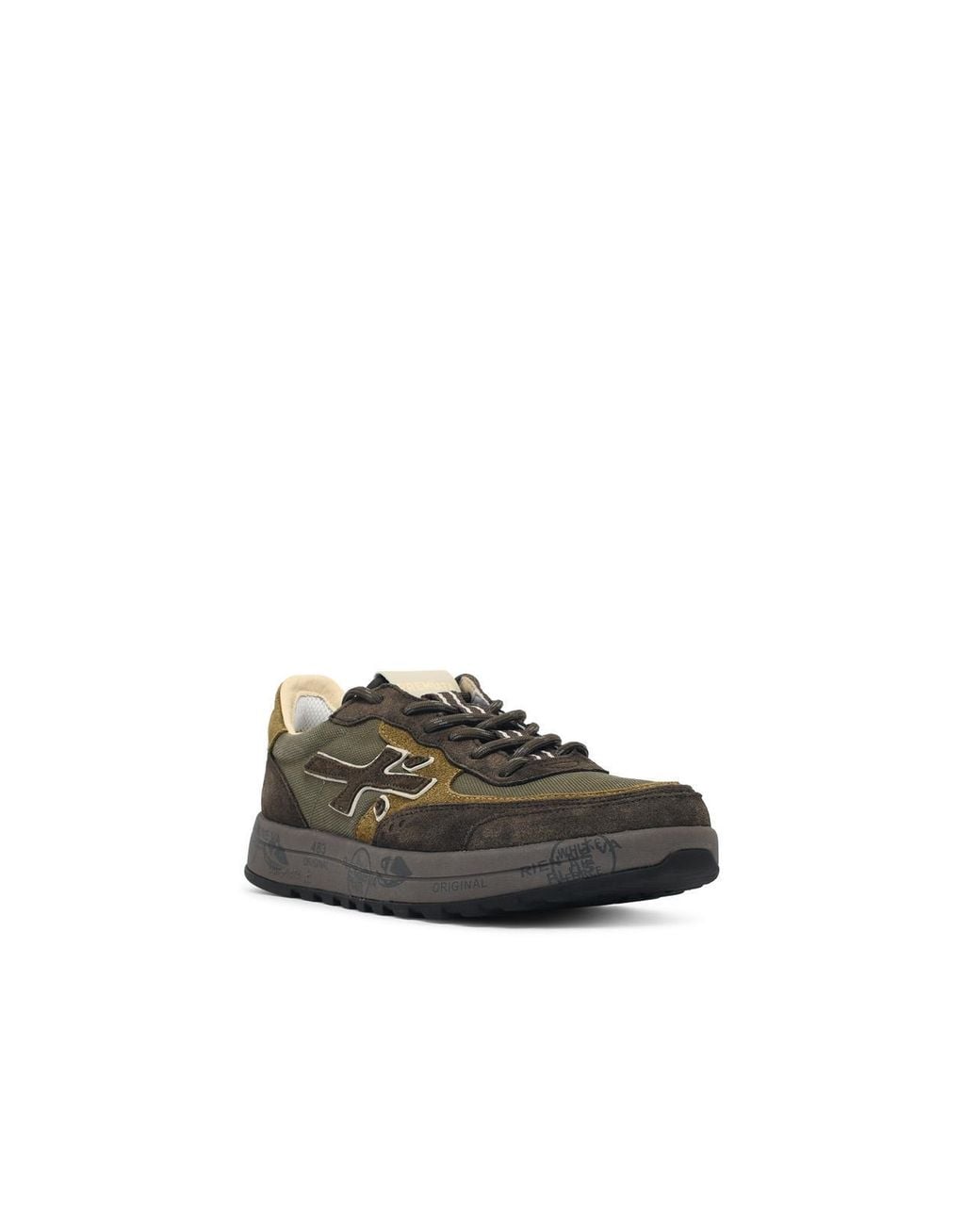 Premiata Green 'Nous' Leather Blend Sneakers for men