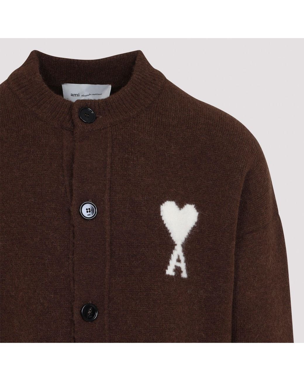 AMI Brown Adc Cardigan for men