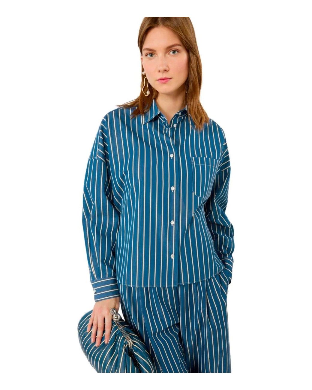 Weekend by Maxmara Blue Onore Striped Shirt
