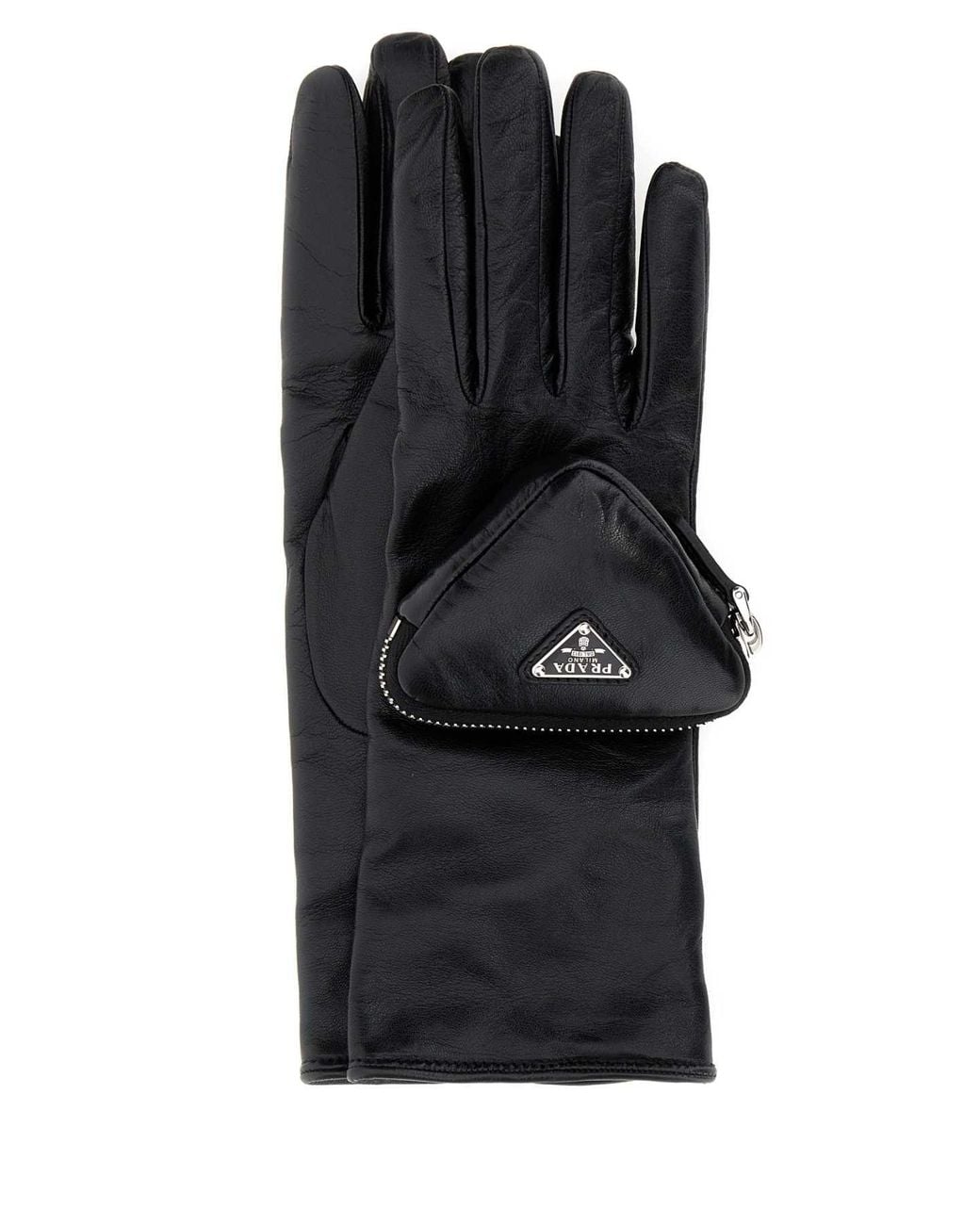 Prada Black Leather Gloves