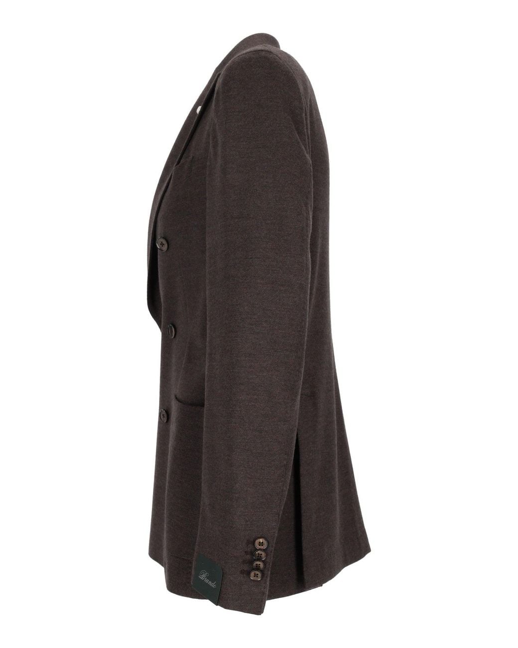 BRANDO-LUBIAM Black Double-Breasted Blazer With Structured Silhouette And Wide Lapels