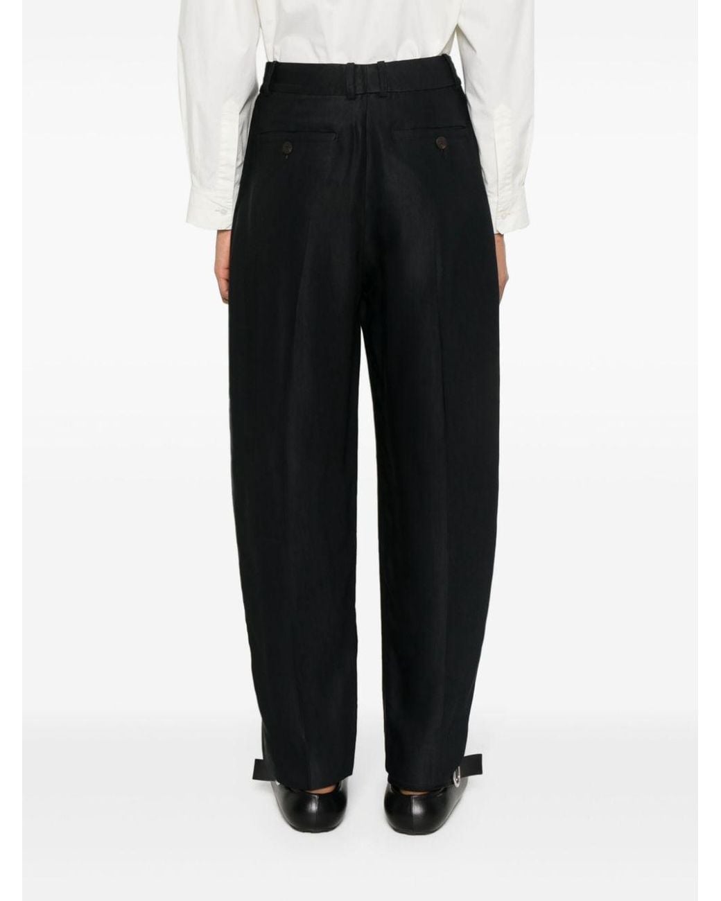 Studio Nicholson Black Sperro High-Waist Tapered Trousers