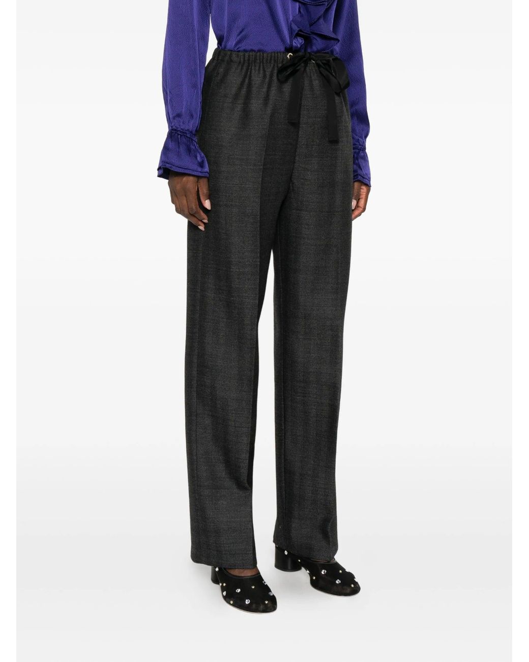 Forte_forte Black Virgin Wool Trousers