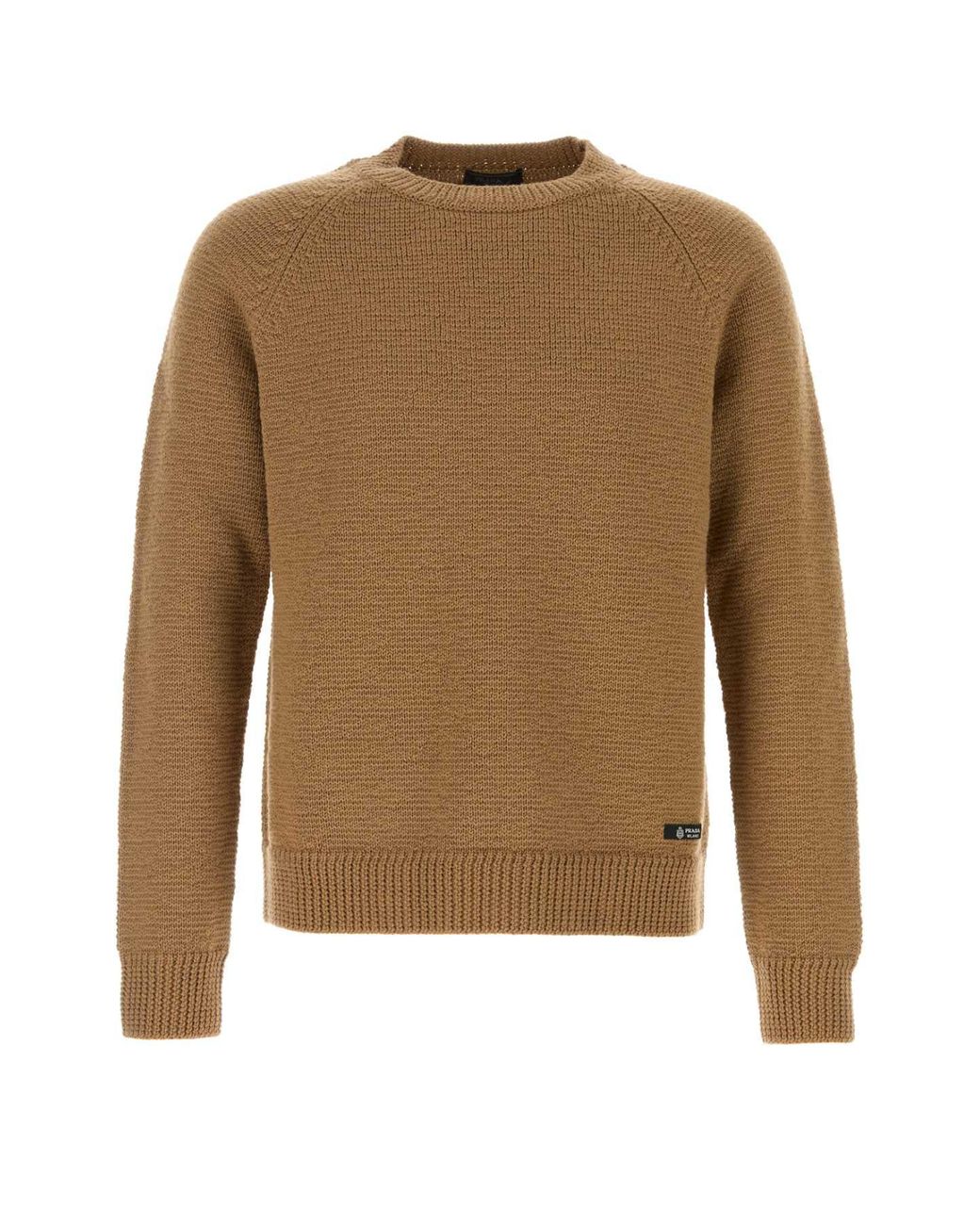 Prada Natural Crew Neck Sweaters for men