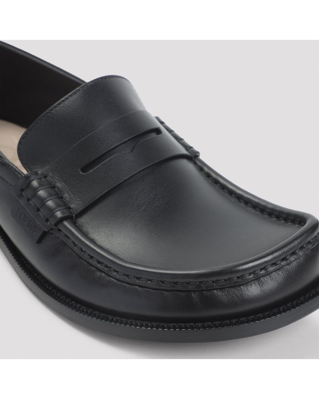 Loewe Black Campo Flap Back Loafers