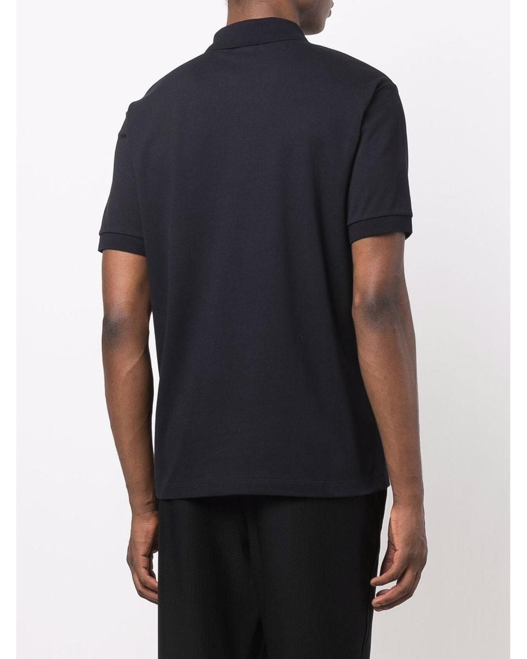 Giorgio Armani Black Stretch Cotton Piqué Polo Shirt