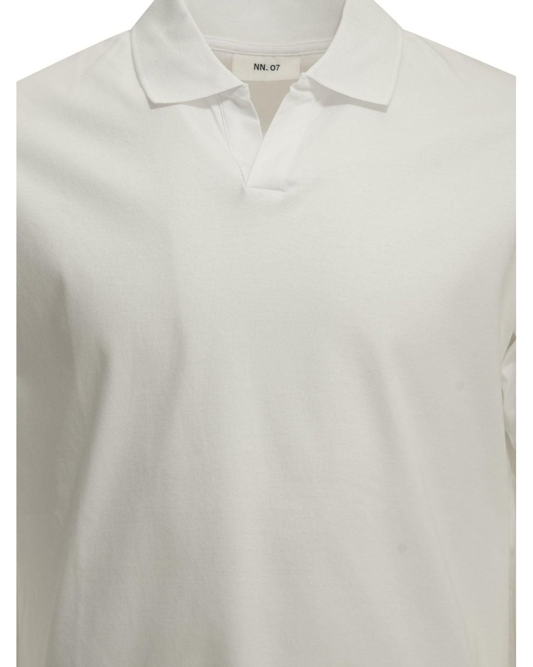 NN07 White "Paul" Buttonless Polo Shirt