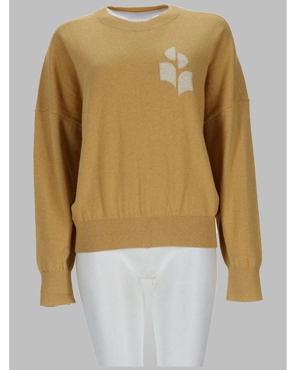 Isabel Marant Metallic Logo Intarsia Crew Neck Sweater